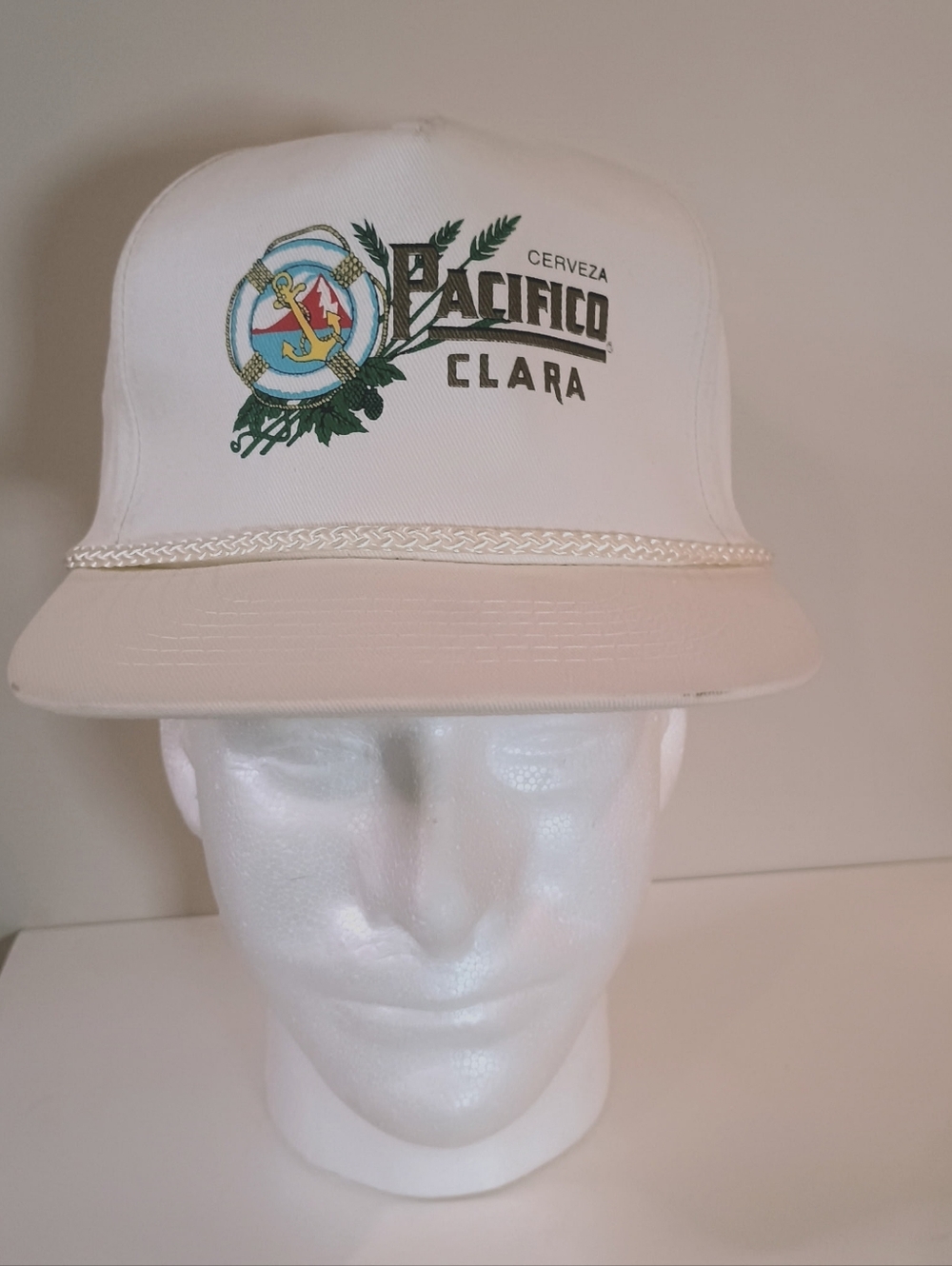 90s Y2K Vintage Pacifico Clara Beer White Rope Trucker Hat